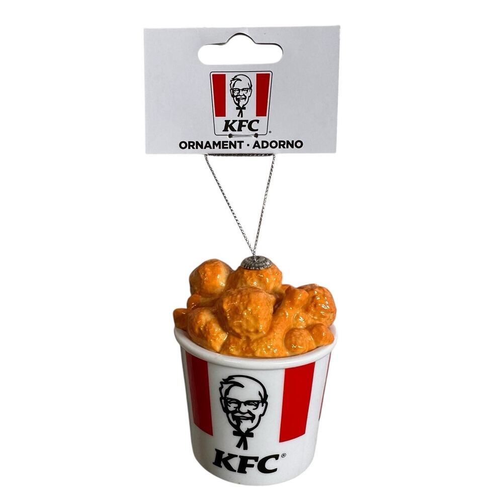 KFC Bucket of Chicken Food Decoupage Christmas Ornament by RUZ New